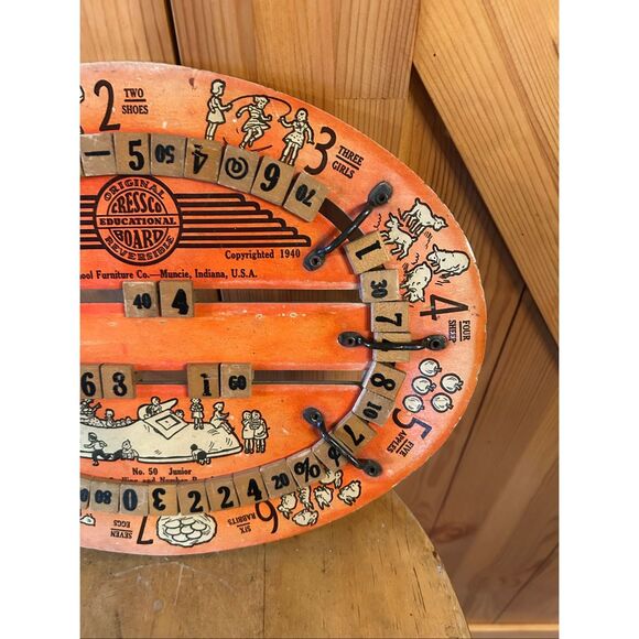 Vintage Original Cressco Educational Board Reversible No. 50 1940 (5263) - Picture 8 of 10